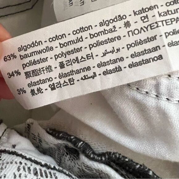 ZARA Snakeskin Print High Rise Skinny Ankle Light Wash Jeans size 6 - Picture 6 of 7